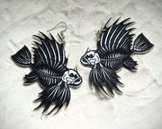 Earrings - Lionfish Skeleton - Economy Acrylic Variables with Black Paint